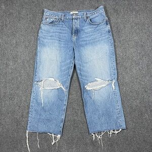 Madewell Low Slung Straight Jean Button Fly Mid Wash Denim Womens Size 32 0833